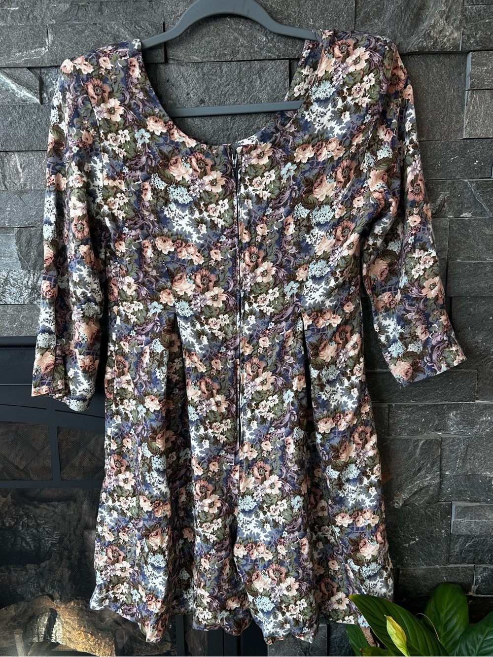 All That Jazz Floral Scoop-Neck Dress in Pink, Green, Blue and Cream